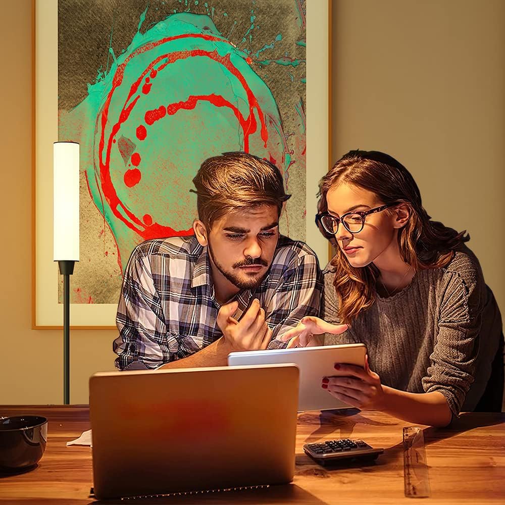 Floor Lamp with Remote Control,Bright Floor Lamps for Living Room/Bedroom/Office, Stepless Adjustable 3000K-6000K Colors and 10-100% Brightness,Standing Light with Foot Switch (Black) - Image 6